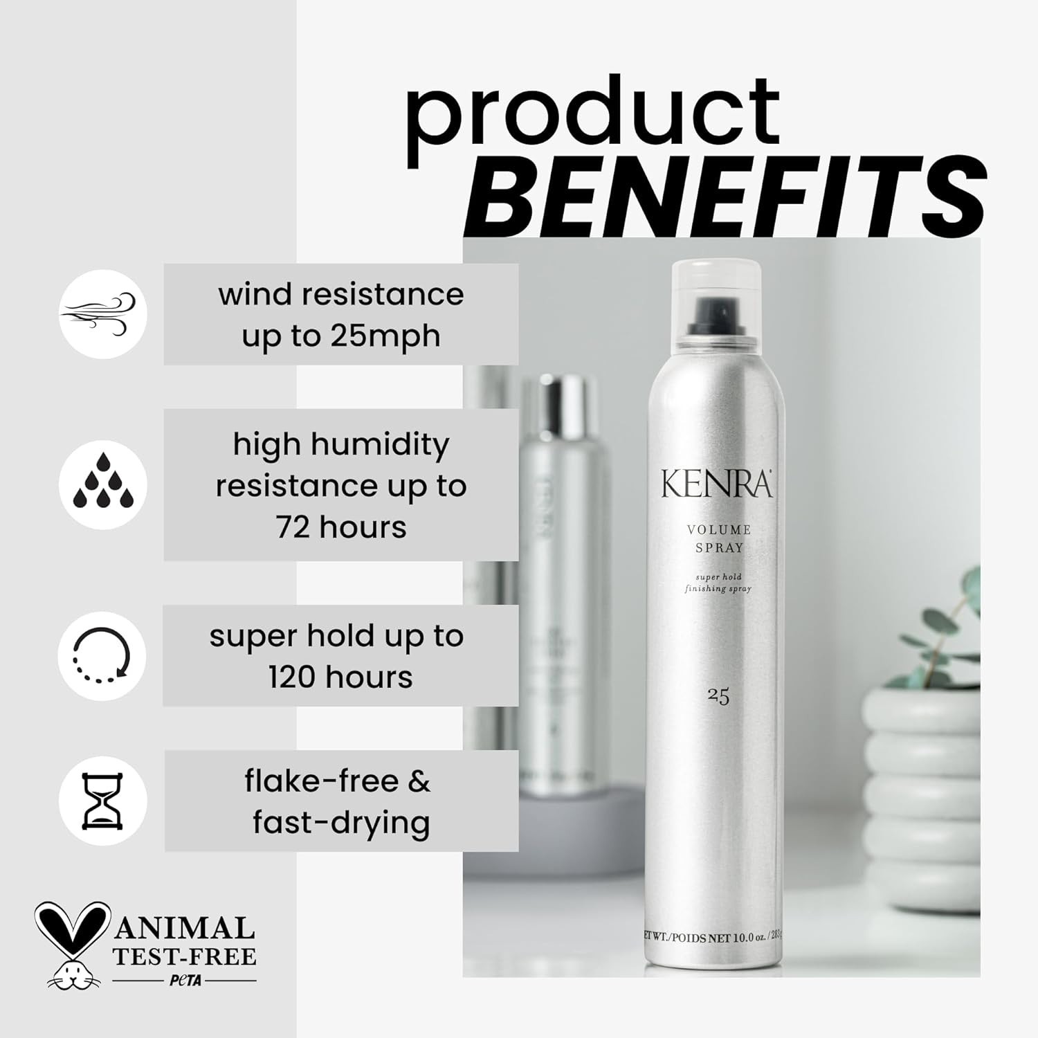 Fast-Drying Volume Spray 25 | Super Hold, Flake-Free Mist for All Hair Types