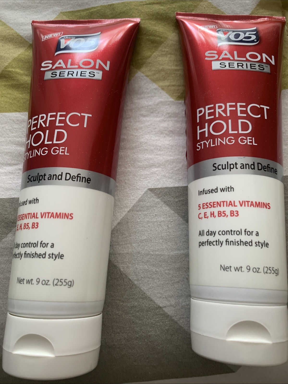 VO 5 Salon Series Perfect Hold Styling Gel, Two Tubes, 9 Oz Each