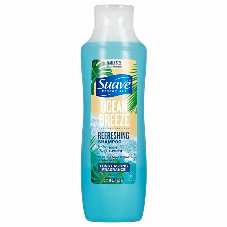 Suave Essentials Ocean Breeze Refreshing Shampoo Cruelty-Free Vit E 22.5oz