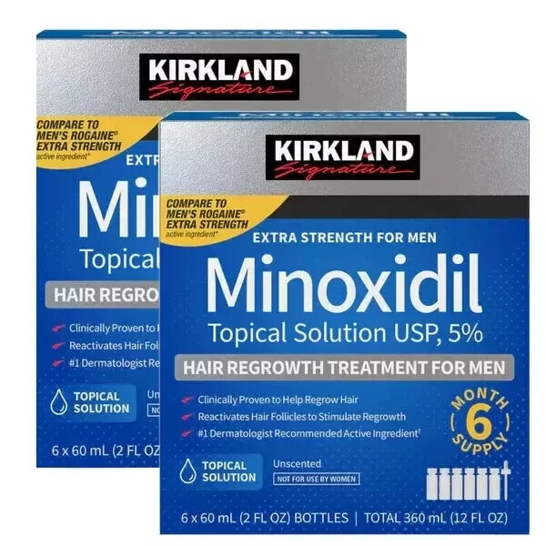 Kirkland Extra Strength Men Hair Regrowth Solution Minoxidil 5% 12 Month Supply