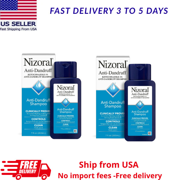 2PK Nizoral Anti-Dandruff Shampoo High End Brand Clinically Proven (7oz)