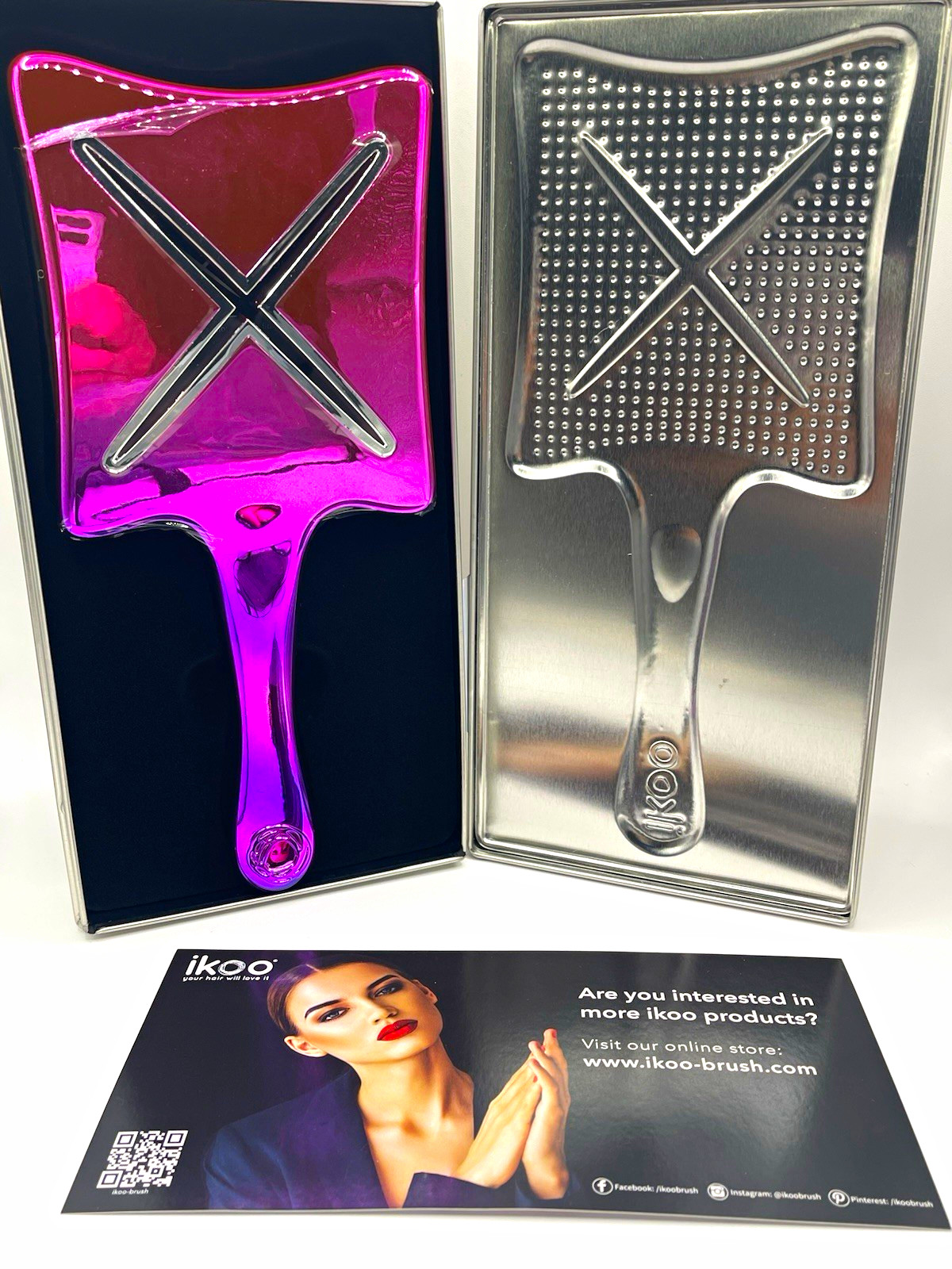ikoo Paddle X Metallic Hair Brush – Love Affair Pink