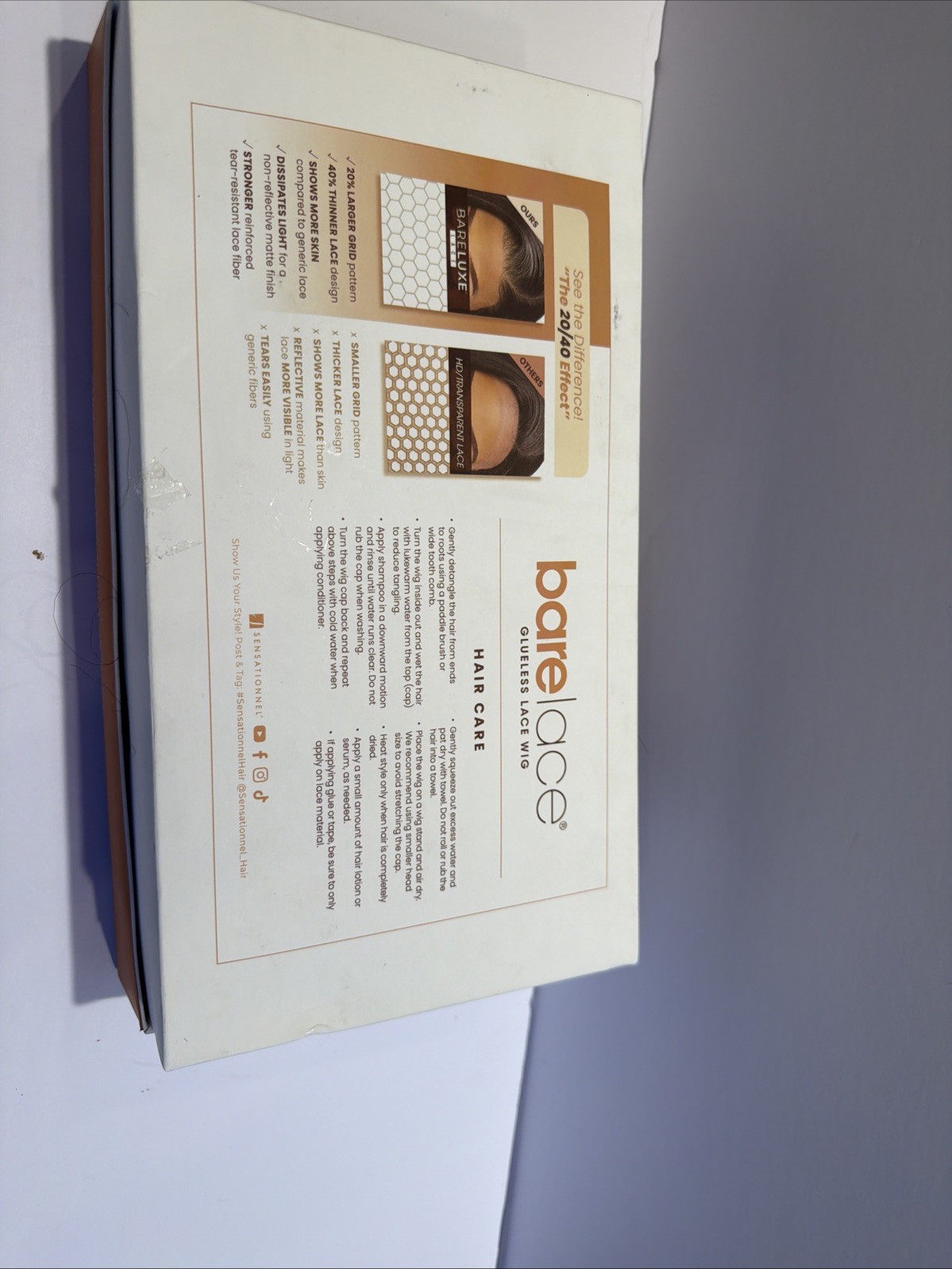 Sensationnel Bare Lace Glueless Lace Wig – 13×6 Unit 19 NIB Color Is 1B