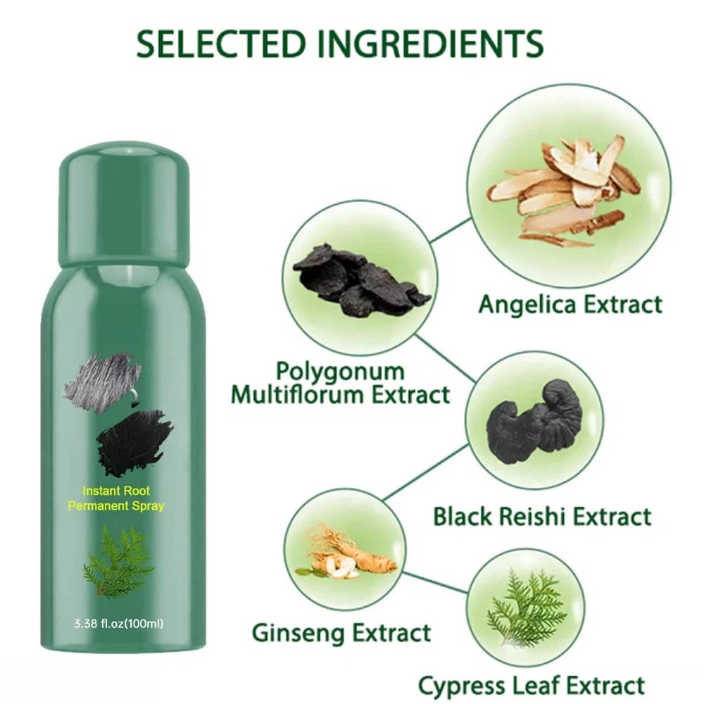 100% Natural Herbal Instant Gray Root Coverage Hair Color Oil for White Hair