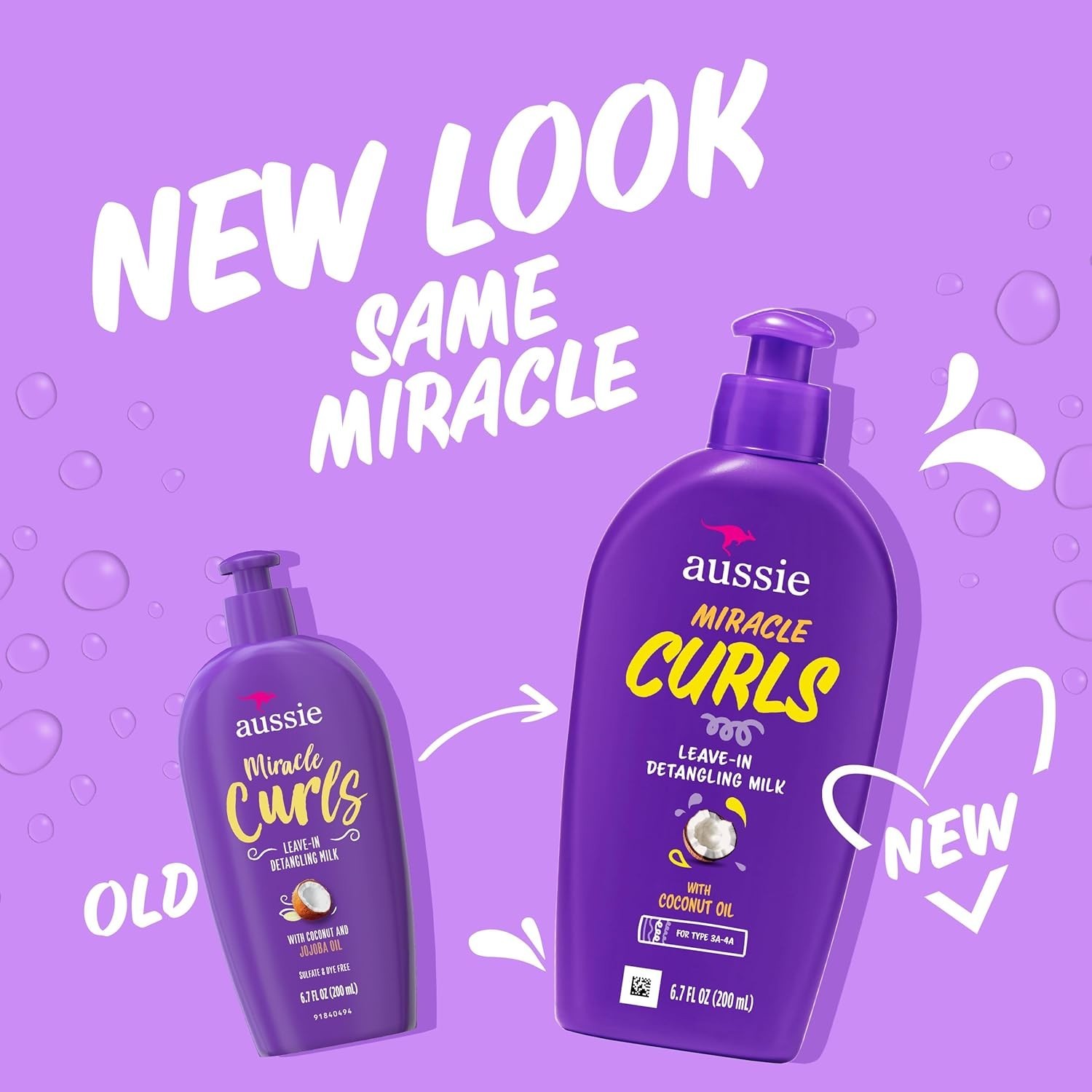 Aussie Miracle Curls with Coconut Oil Paraben Free Detangling 6.7 fl oz