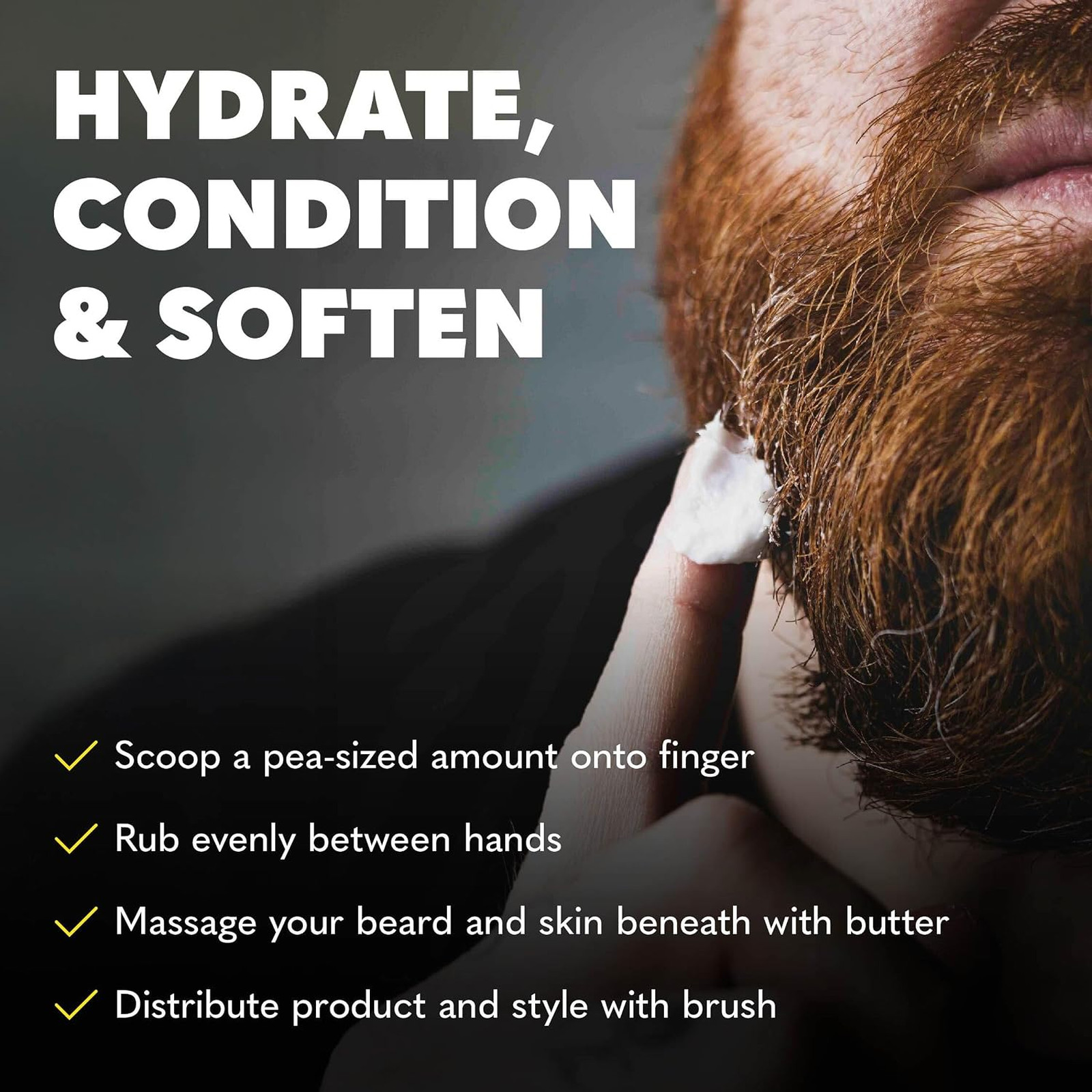 Beard Balm Biotin for Men Shea Butter Castor Coconut Oil 4 oz Moisturizing