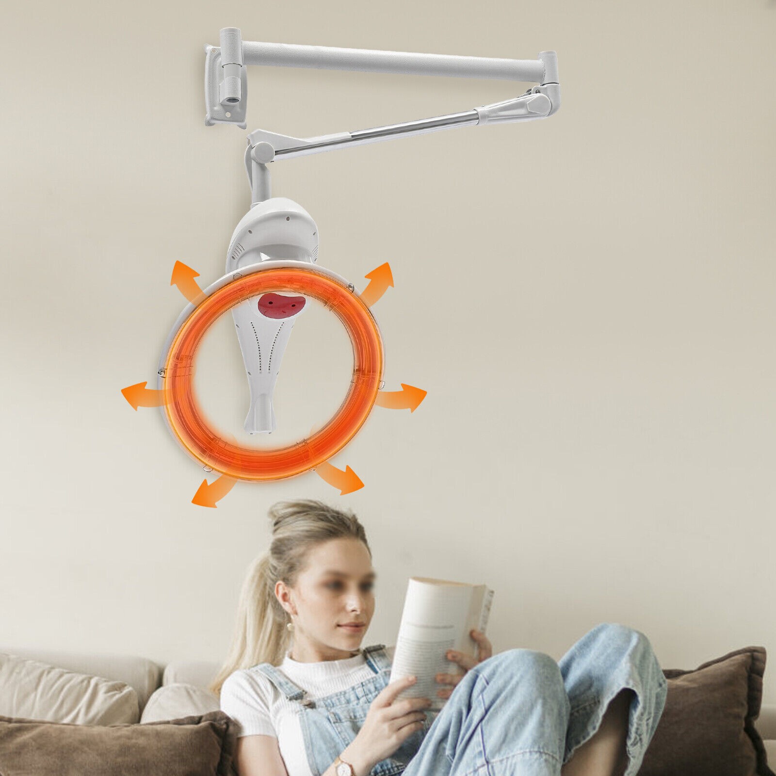 360° Orbiting Rotating Hair Dryer Salon Wall-Mount Hair Drying Perming Processor
