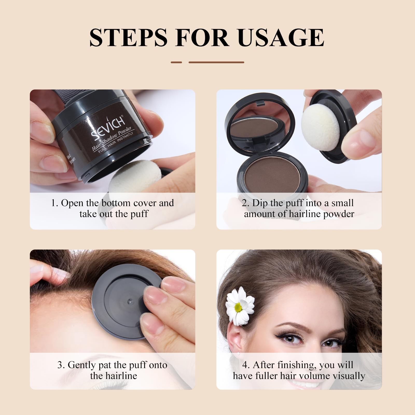 Sevich Hairline Powder,Instantly Conceals Hair Loss, Root Touch up Powder, Hair