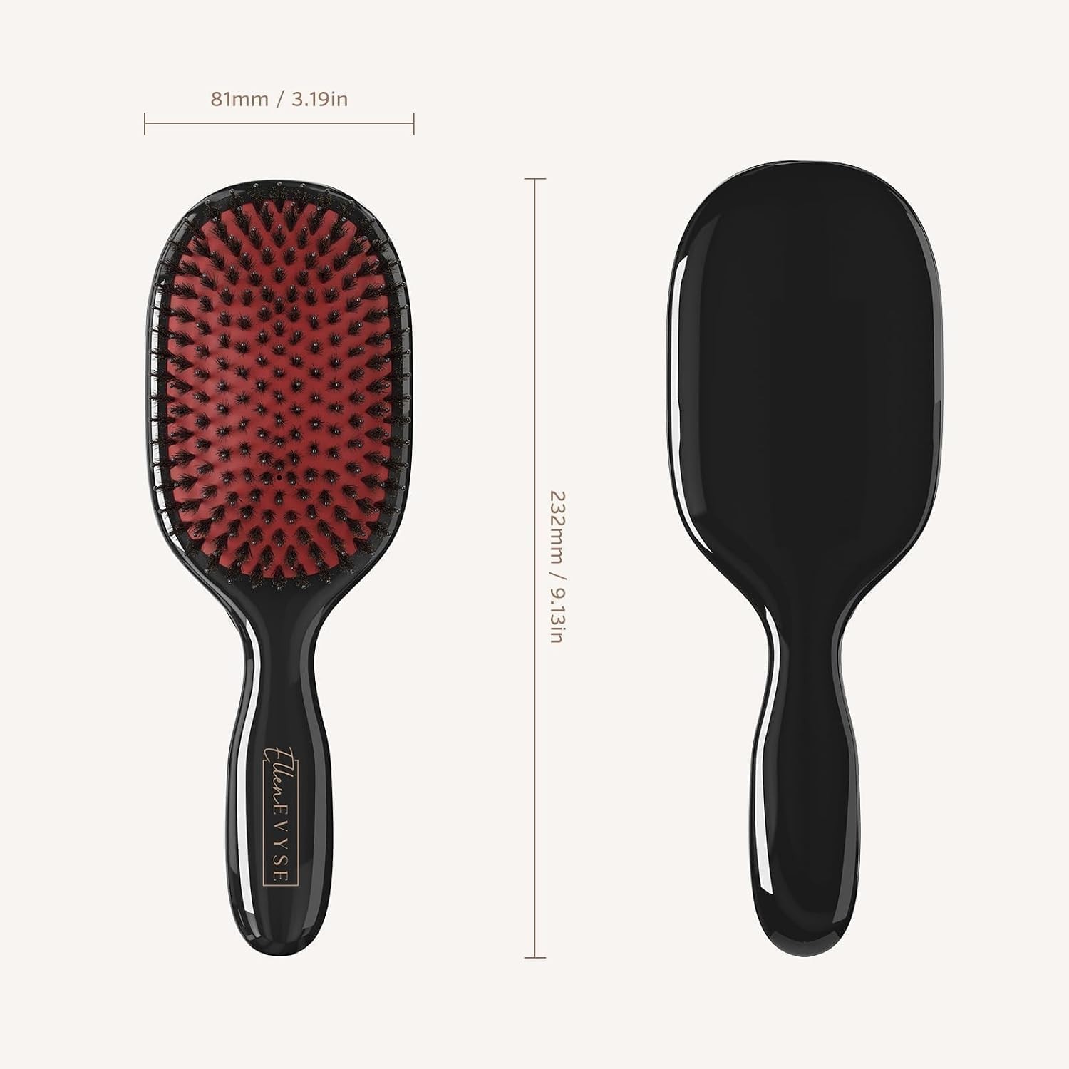 Boar Bristle Hair Brush, Soft Boar Bristles for Detangling, Enhancing Shine | fo