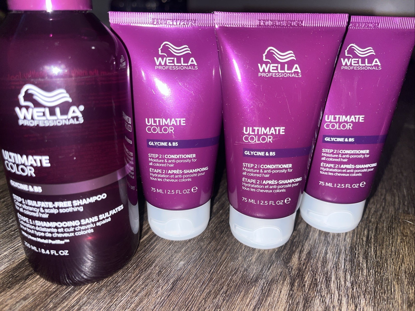 Wella Professionals Ultimate Color Shampoo 8.4 oz and 3 Conditioners 2.5.oz Duo