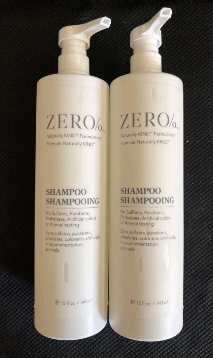 2 Bottles Zero% by Gilchrist & Soames SHAMPOO 15oz Each Bottle