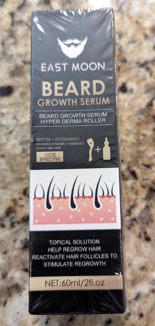 East Moon Beard Growth Serum Hyper Derma Roller 2 fl oz