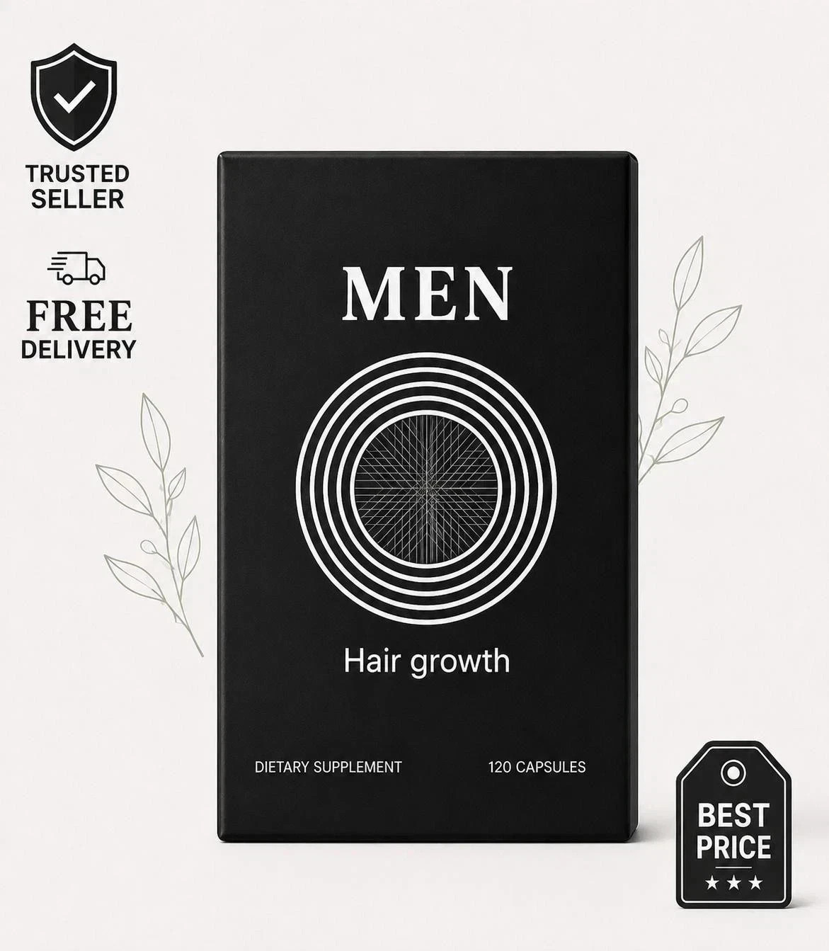 120 Capsules Men’s Hair Growth Supplements Exp 2027 Free & Fast Shipping In USA