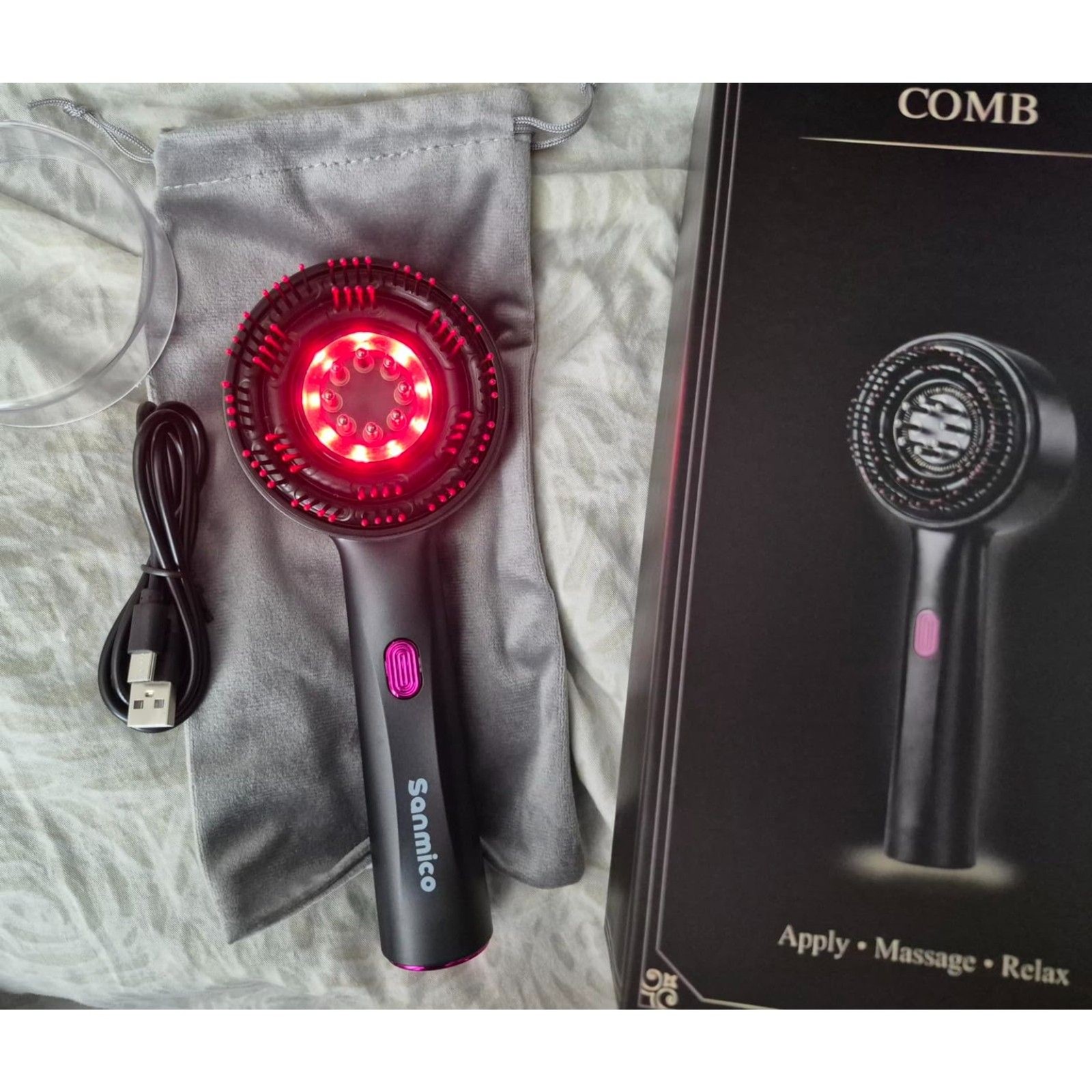 3-in-1 Electric Scalp Massager & Hair Oil Applicator Waterproof Brush