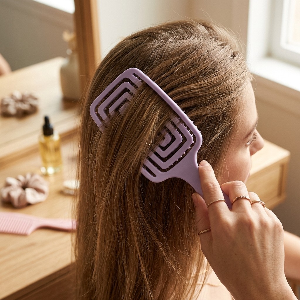 2Pcs High Volume Hair Brush, Detangling Scalp Massage Comb Purple Pink