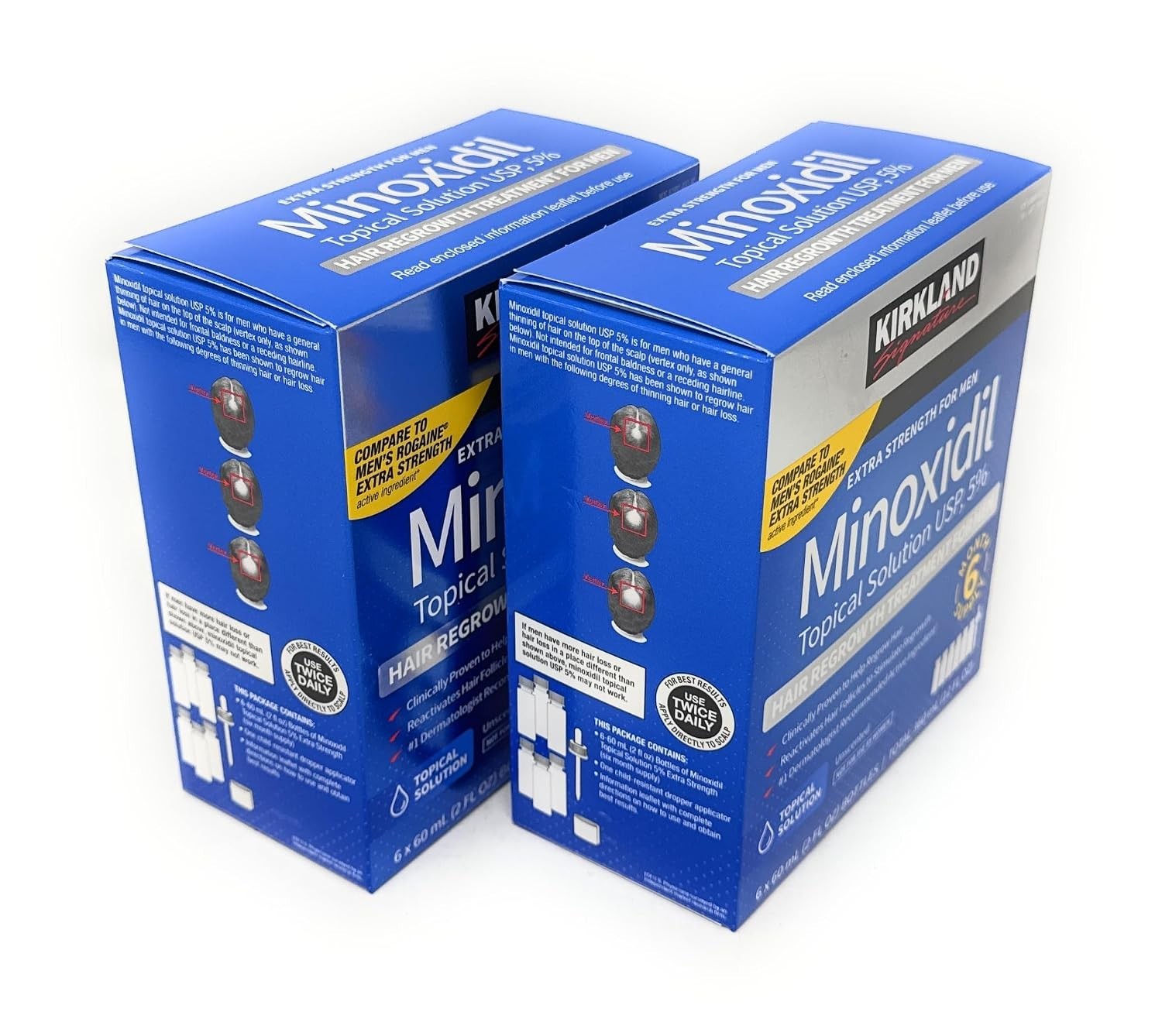 Minoxidil Liquid Extra Strength Hair Regrowth , 5% Topical PACK OF 2