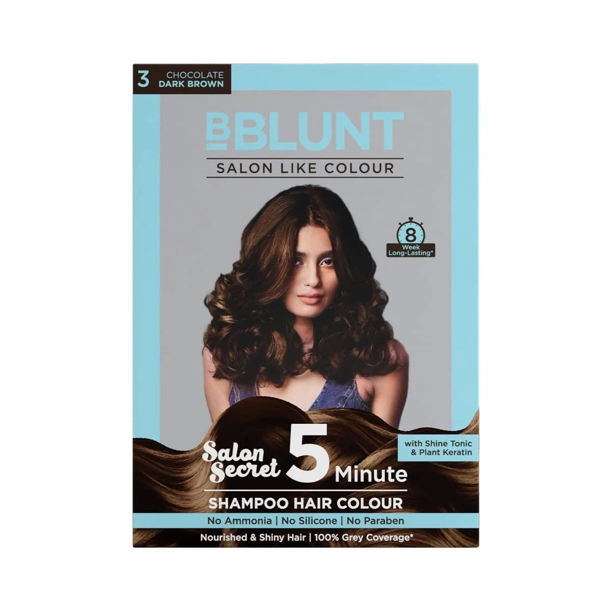 BBLUNT 5 Minute Shampoo Hair Colour – Chocolate Dark Brown – 20 Ml X 5 Pkts