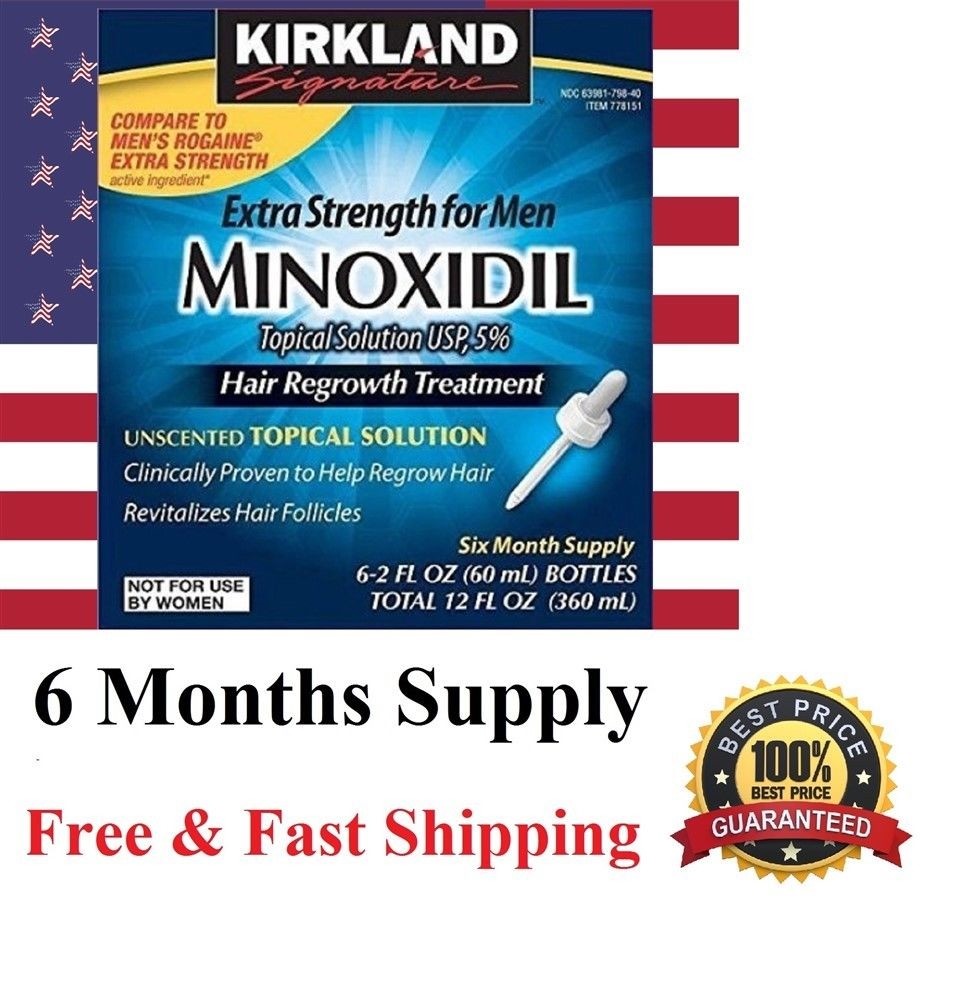 6 Months Supply Kirkland 5% Minoxidil Solution Strength Hair Loss Regrowth 8/23