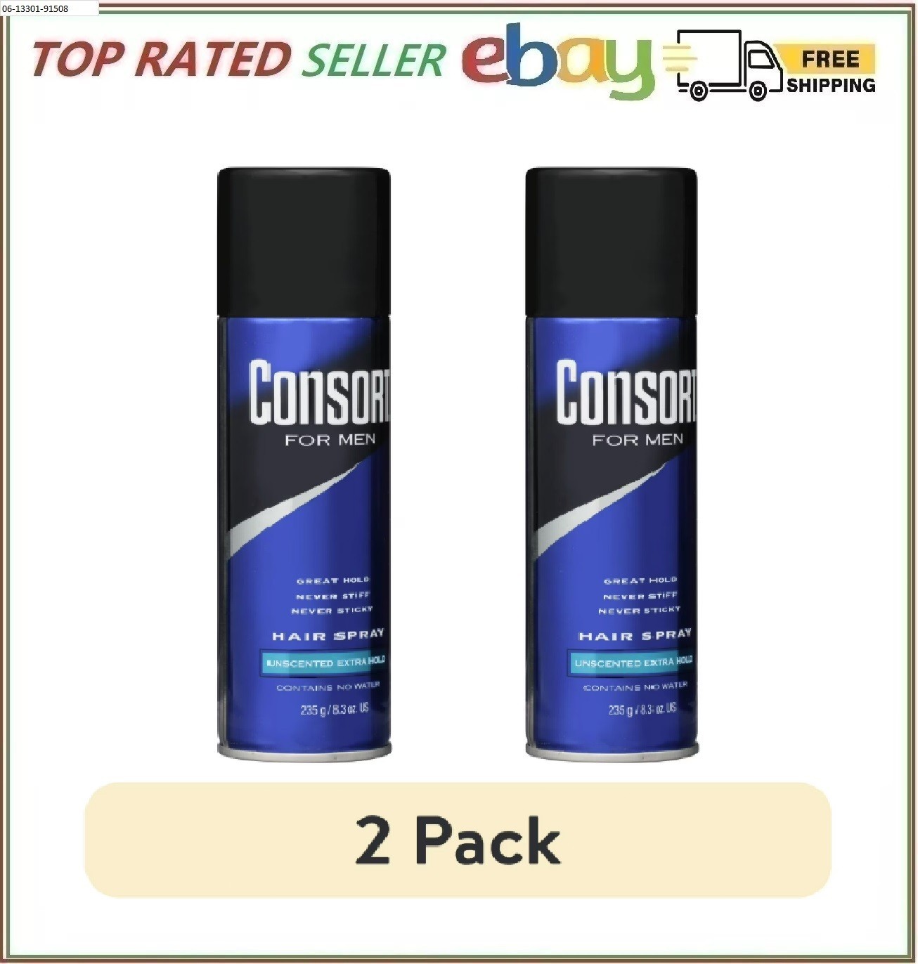 (2 pack) Consort Unscented Extra Hold Hair Spray for Men, 8.3 oz.Shine Enhancing