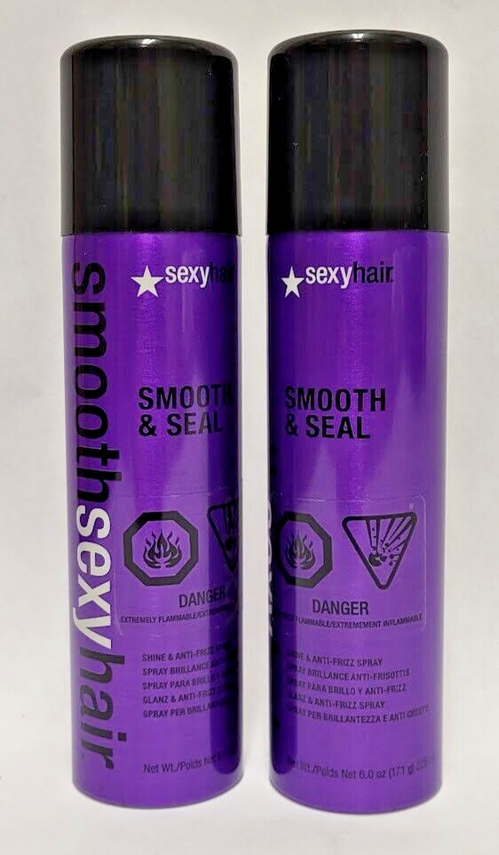 2 x Smooth Sexy Hair Smooth & Seal Spray 6 oz each Anti-Frizz & Shine Spray