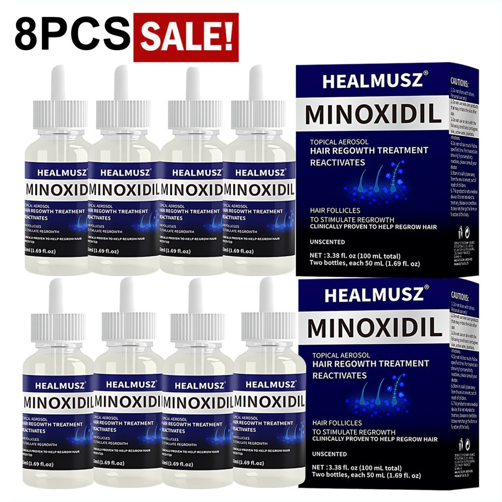8 Pack Minoxidil 5% Extra Strength Men Hair Regrowth Treatment 8 Month Supply