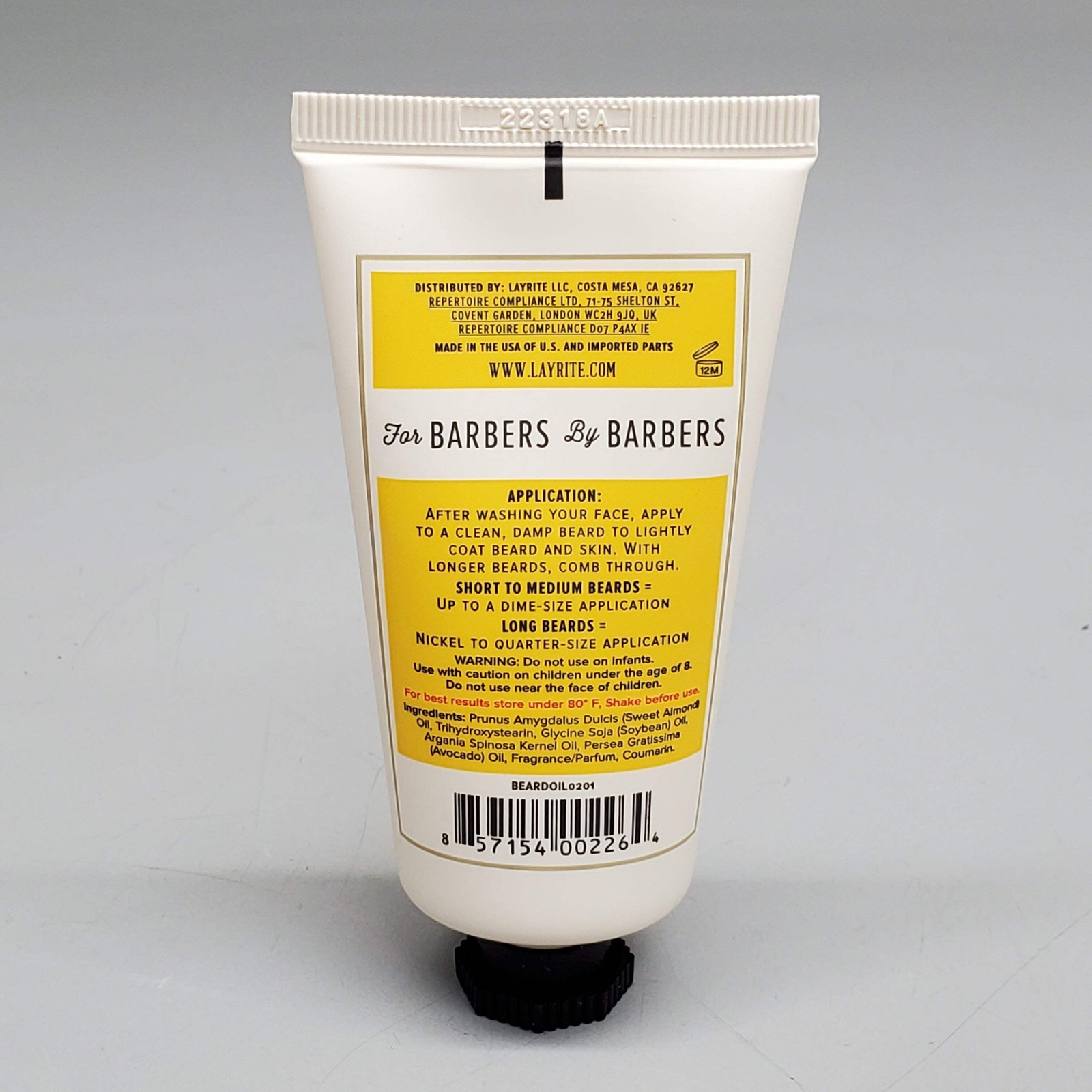 LAYRITE DELUXE Concentrated Beard Oil 2 fl oz Soothing Conditioning Fast Absorbi