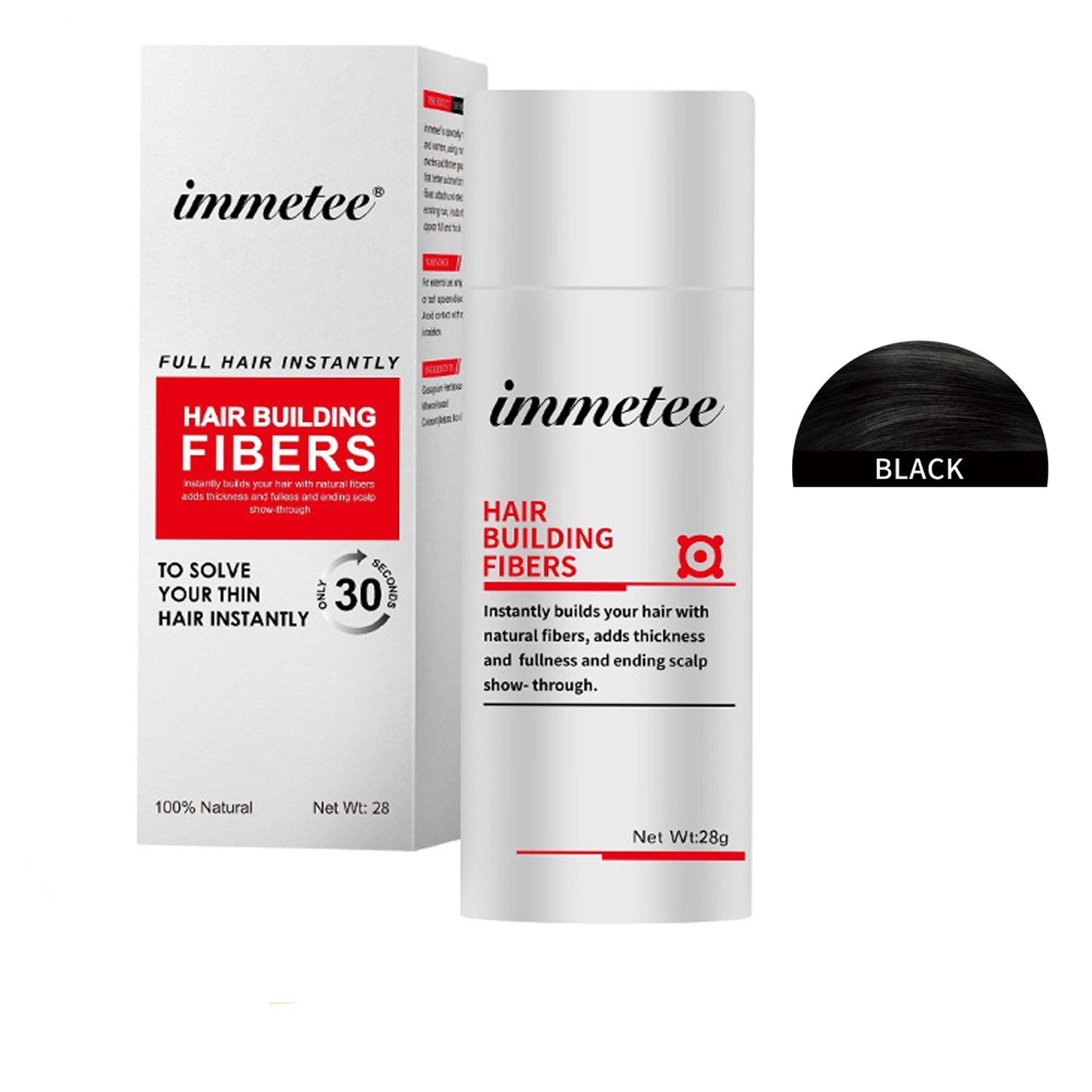 immetee Hair Building Fibers Powder Hair Fibers Hair Keratin Powder Building 28g