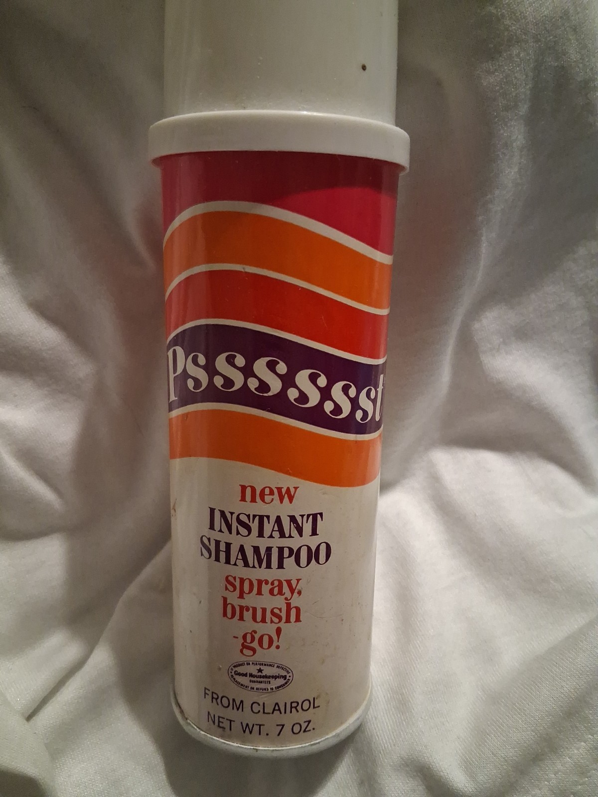 VINTAGE 1967 NEW UNUSED CLAIROL PSSSSSST INSTANT DRY SPRAY SHAMPOO 7 OZ CAN