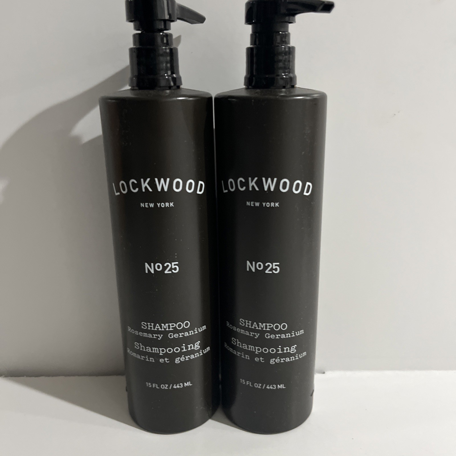 2 PACK Set Lockwood New York Shampoo Rosemary Geranium 15oz each