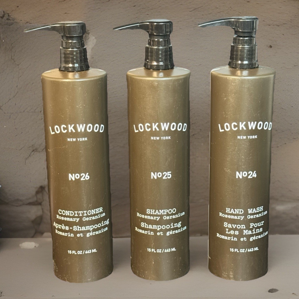 3 PACK Set Lockwood New York Shampoo Nº25 Conditioner Nº26 Body Wash Nº22 15oz