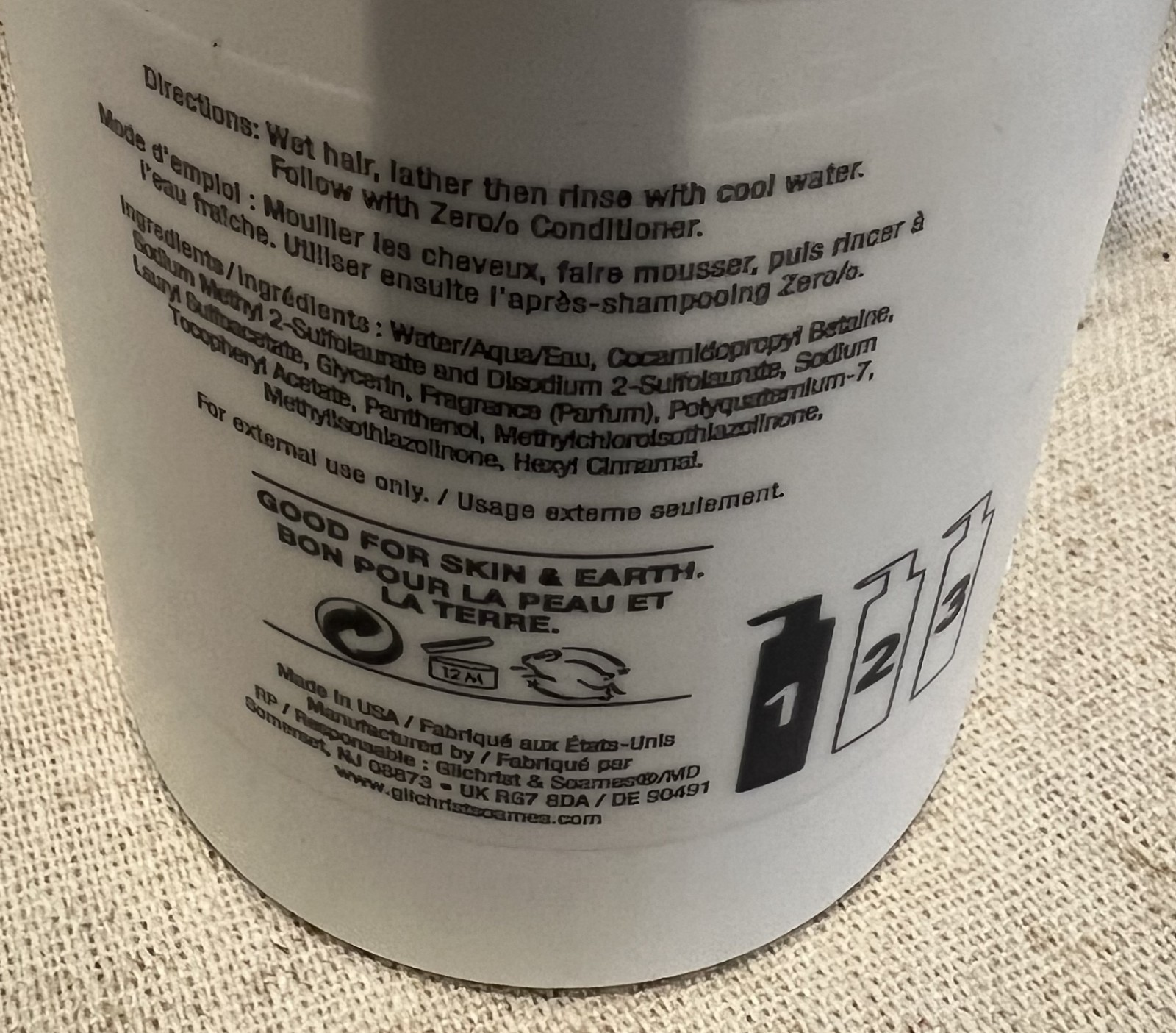 Gilchrist -Soames Zero% Shampoo and Conditioner, Made for Hotels, 15oz Each NEW