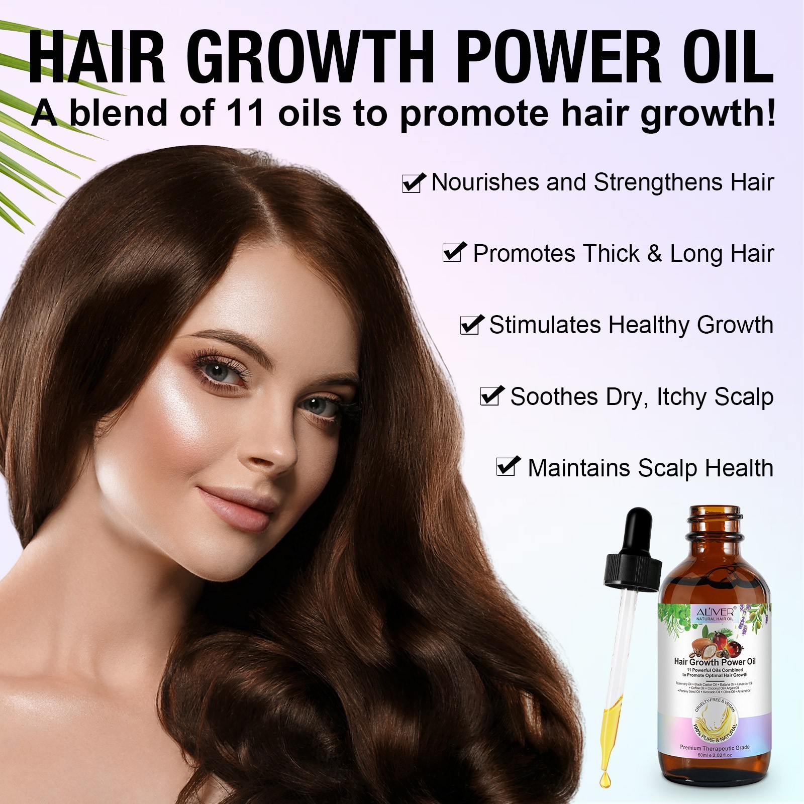 Aliver Hair Growth Oil – Rosemary, Jamaican Castor & Batana Oil Blend 11-in-1