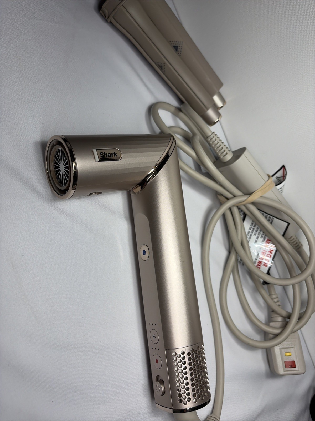 Shark FlexStyle Hair Dryer Styler HD400 W7 Gold Metallic With 2 Attachments