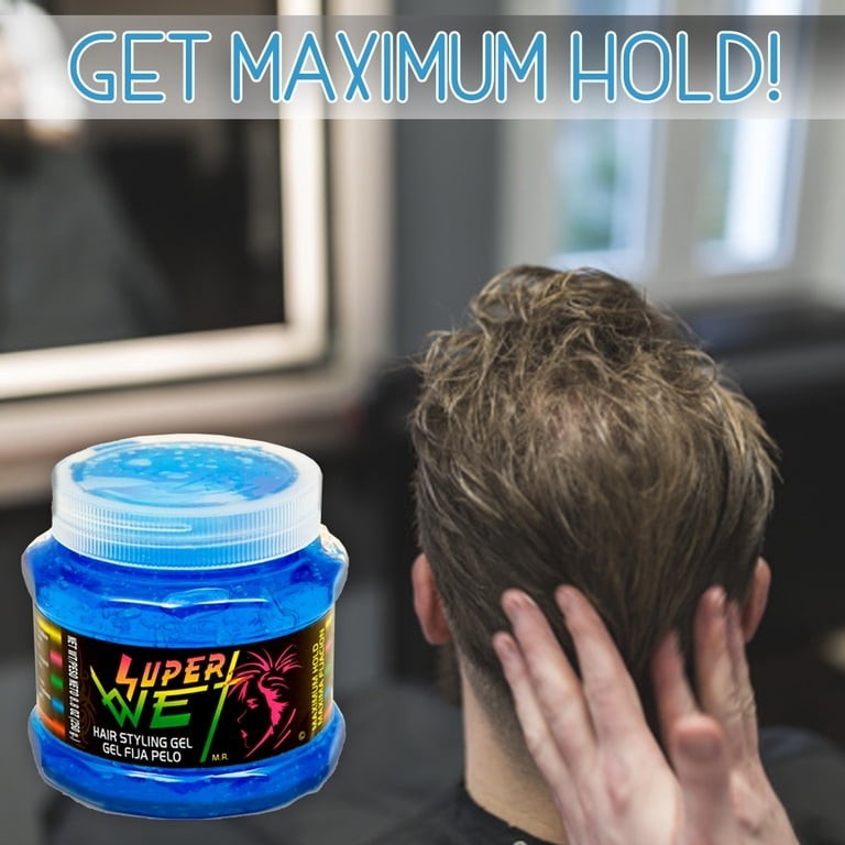 Super Wet Maximum Hold Hair Styling Gel Mold And Sculpt Hair!!! Blue 8.8 oz 2pk