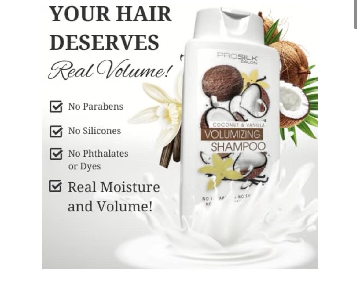 Prosilk Coconut & Vanilla Volumizing Shampoo, 15 fl oz – Set Of 3 Bottles – NEW