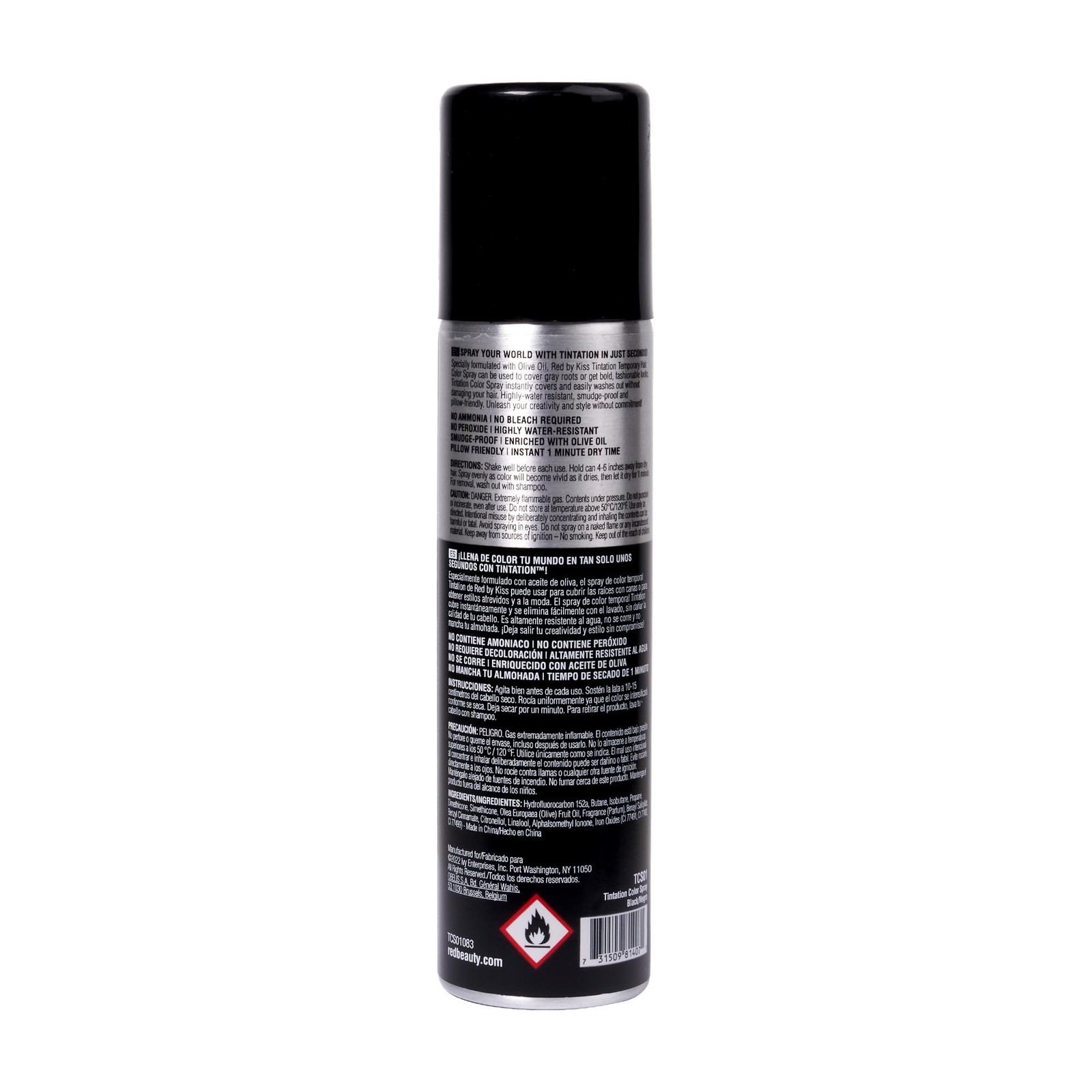 Red by Kiss Tintation Temporary Hair Color Spray, Instant Gray Root Touch Up …