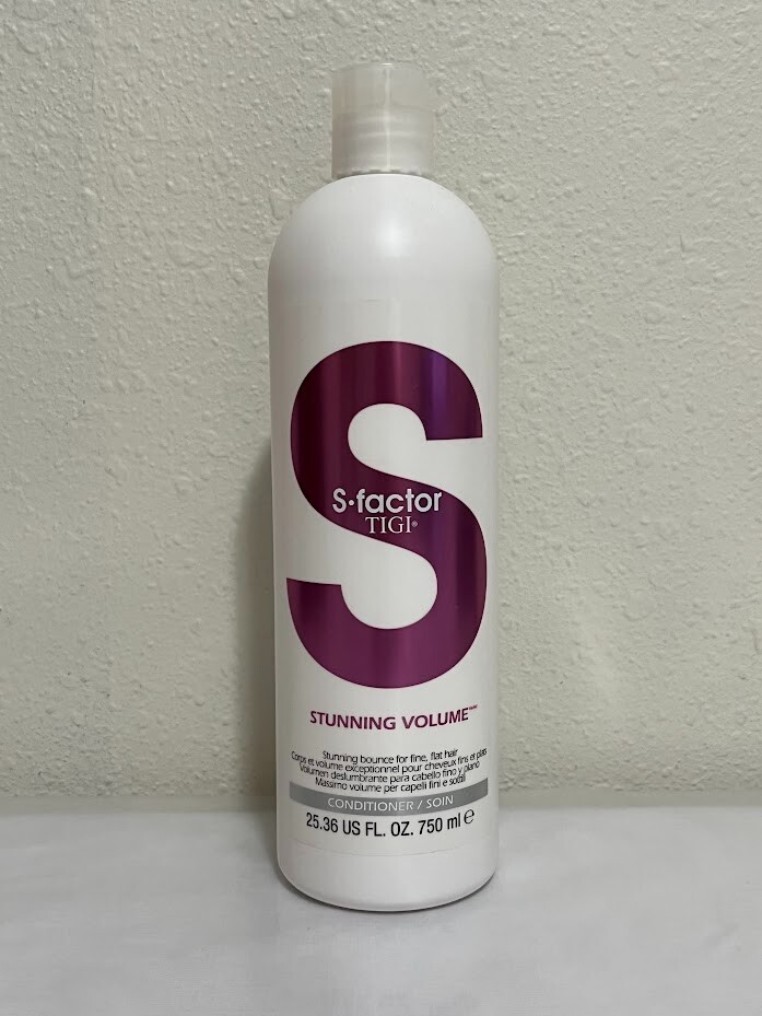TIGI S-FACTOR Stunning Volume Conditioner 25.36 oz for Fine Hair – Color Safe
