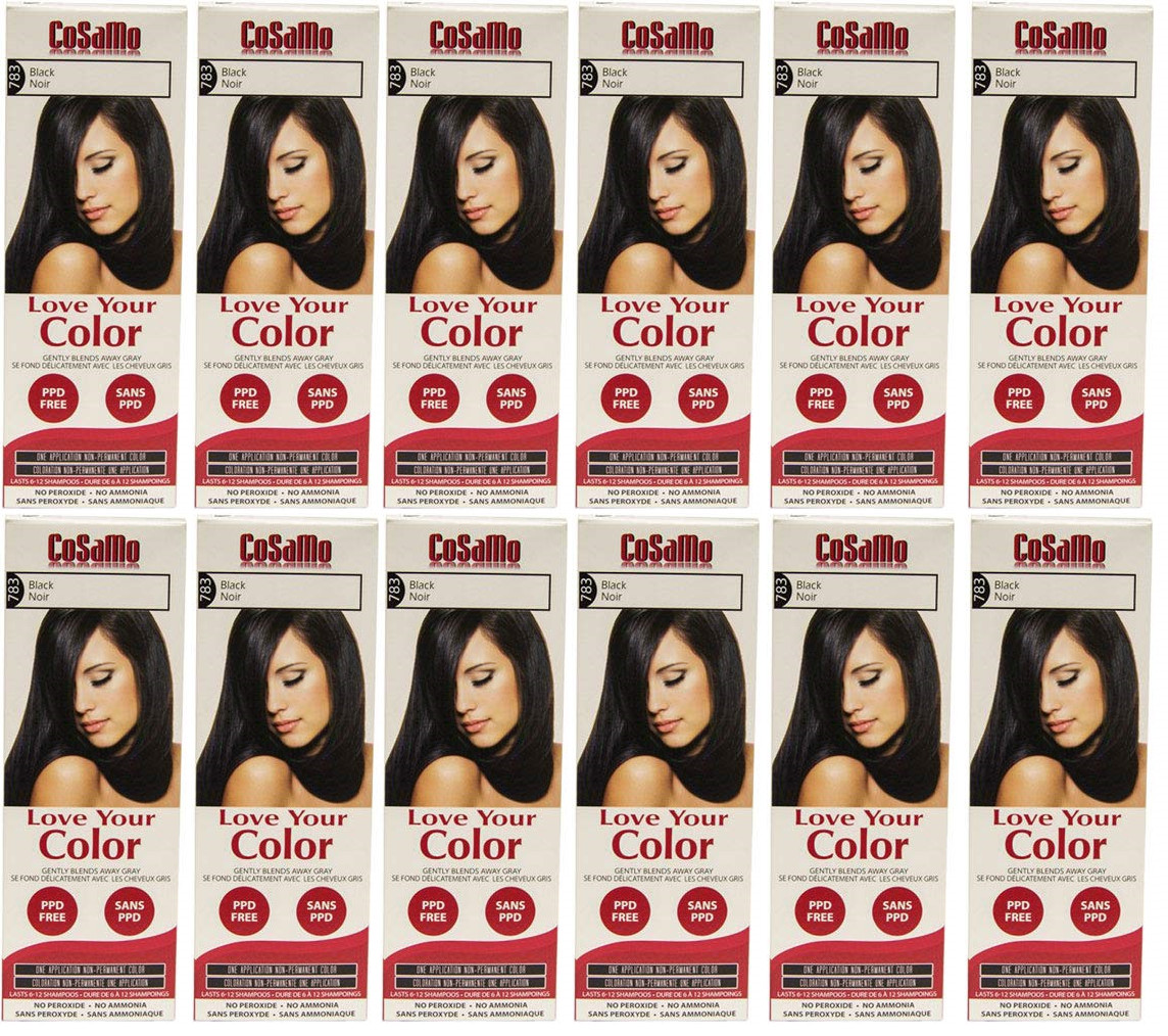 CoSaMo Hair Color #783 Black – Compares to Clairol Loving Care #83 (Pack of 12)