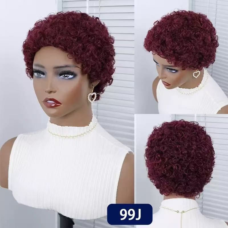 Unisex Short Flip Out Afro Kinky Curly Fluffy Party Cosplay Synthetic Full Wig