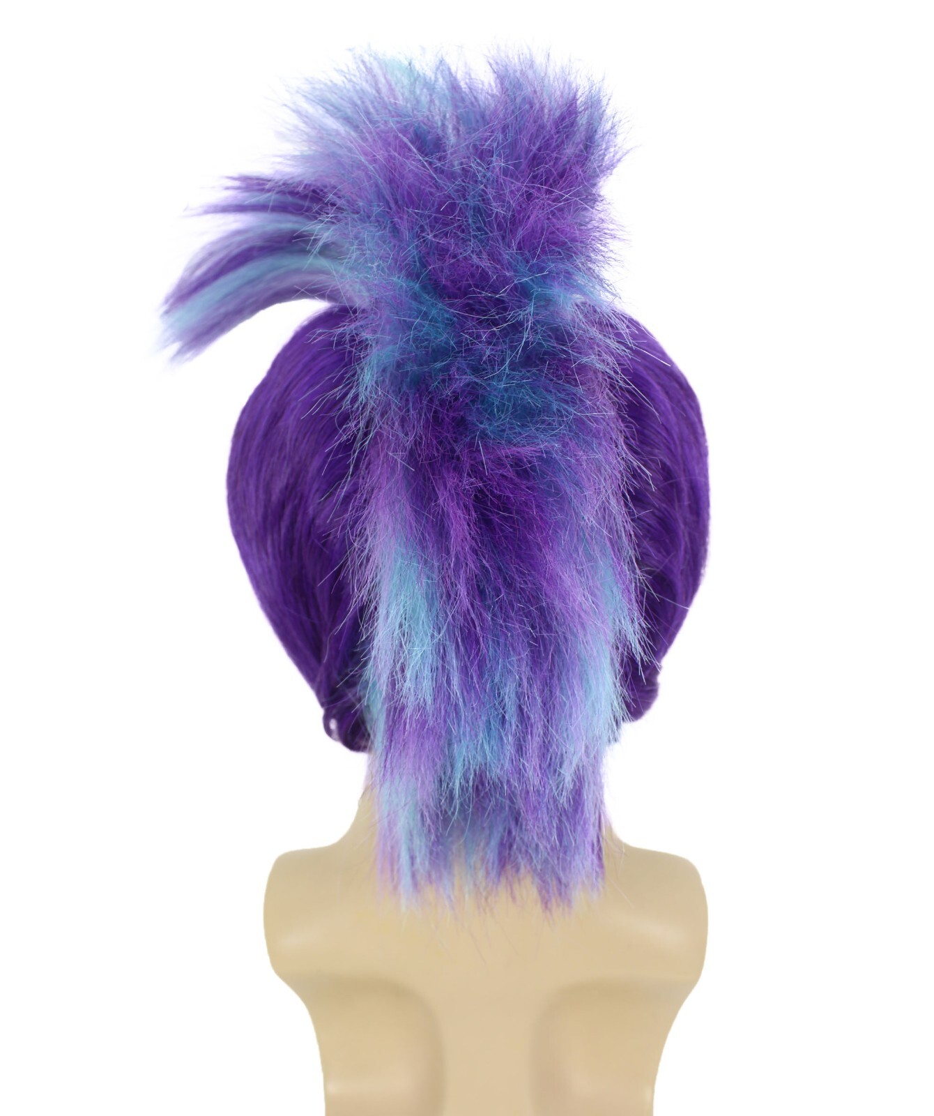 HPO Adult Men’s Fairytale Purple & Blue Spiky Wig with Horn, Unicorn Cosplay Wig