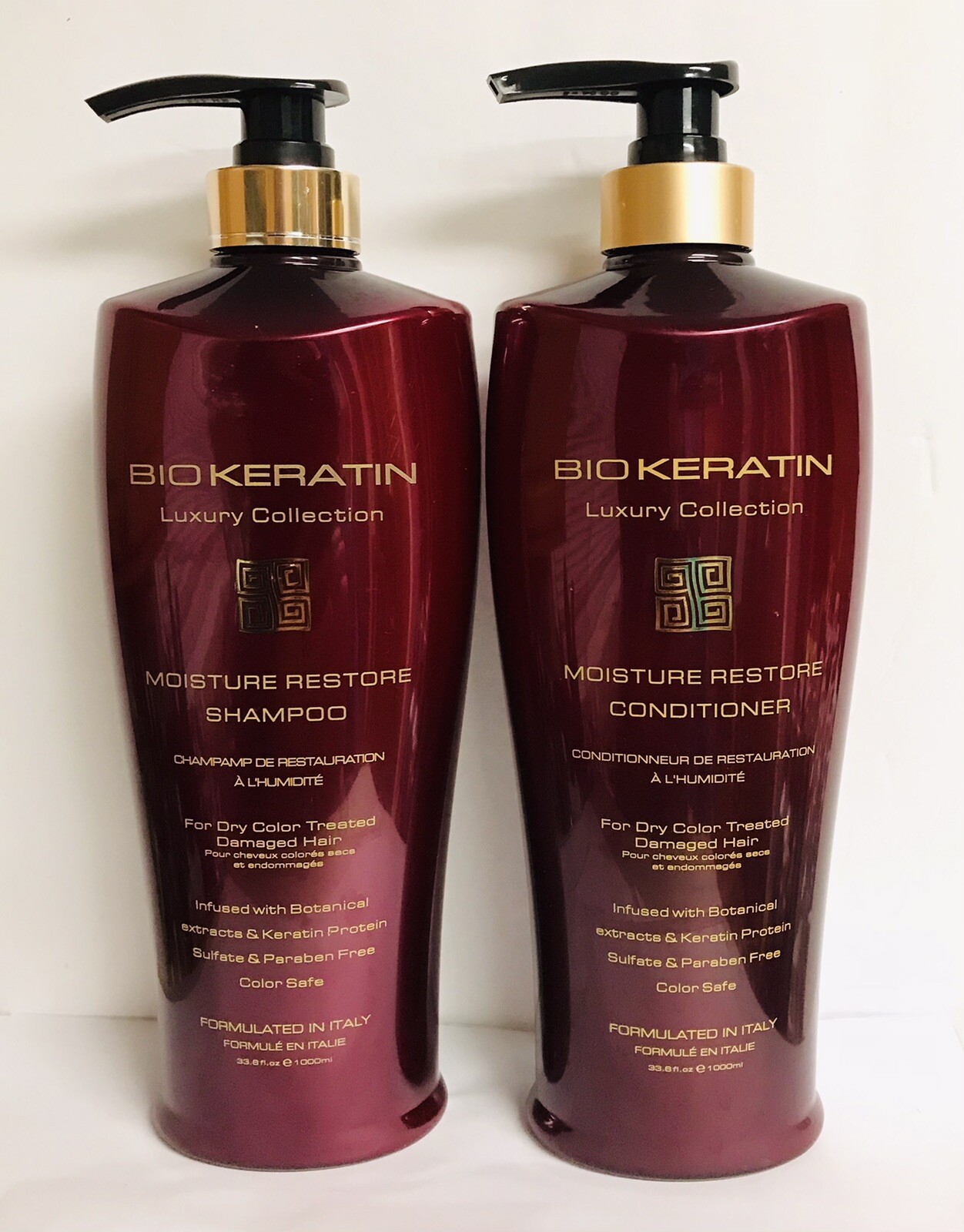 Bio Keratin Luxury Collection Moisture Restore Shampoo & Conditioner 33.8 oz Ea.