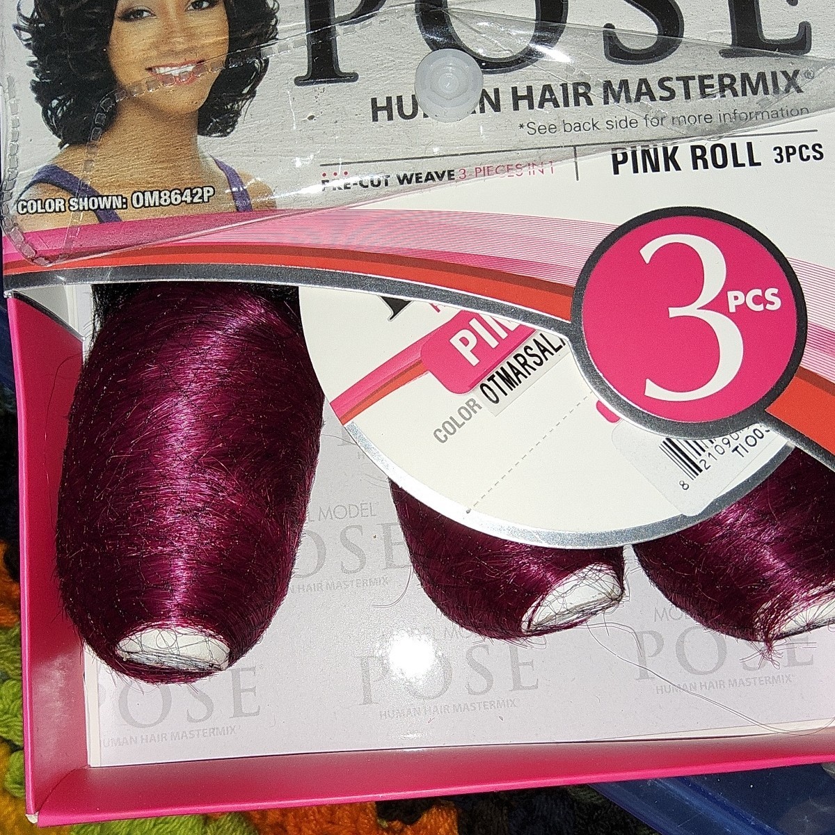 Model Model Pose Human Hair Weft Extensions Straight Tangle Free Pink 3pcs