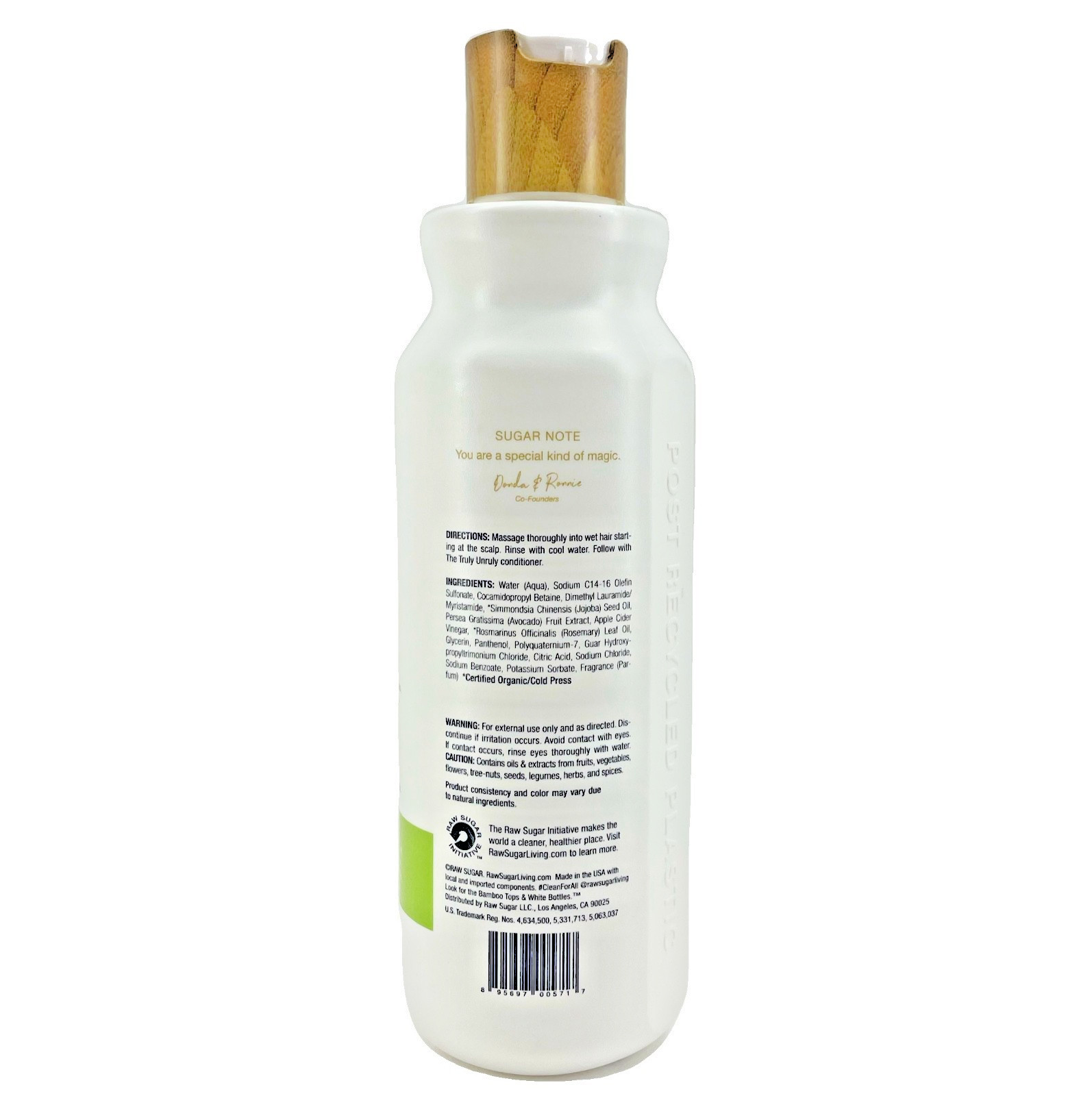 Raw Sugar The Truly Unruly Shampoo Avocado Apple Cider Vinegar Rosemary Oil 5 Pk