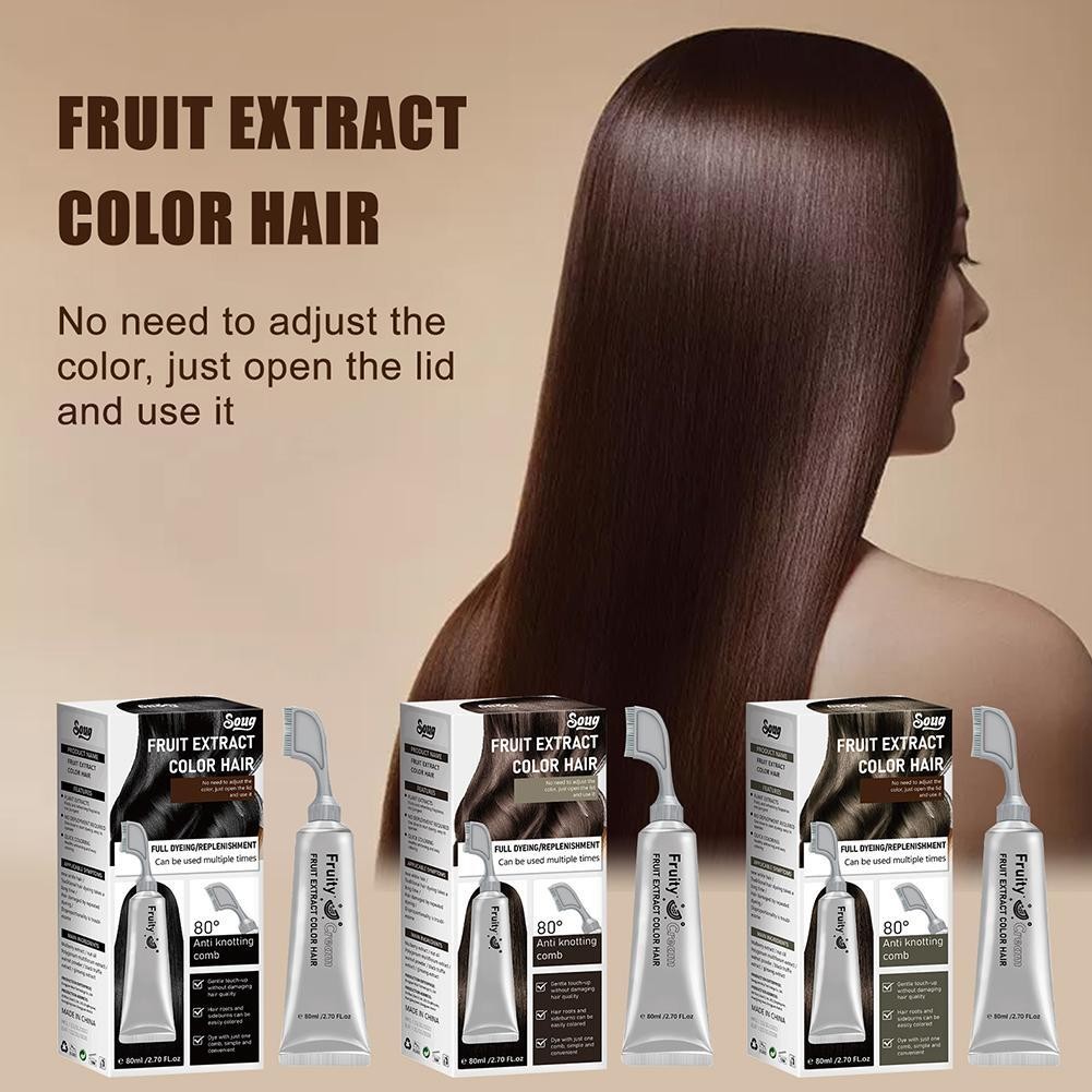 Dyeing Fruit Cream with Comb Fruit Hair Dye Plant extract dye hair C5E5