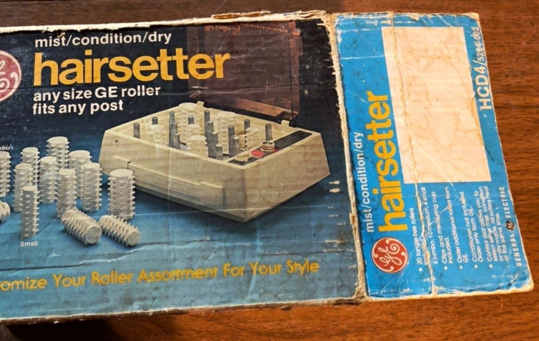 GE Hairsetter Mist/Condition/Dry Hot Rollers Jumbo White, Indicator Light HCD4