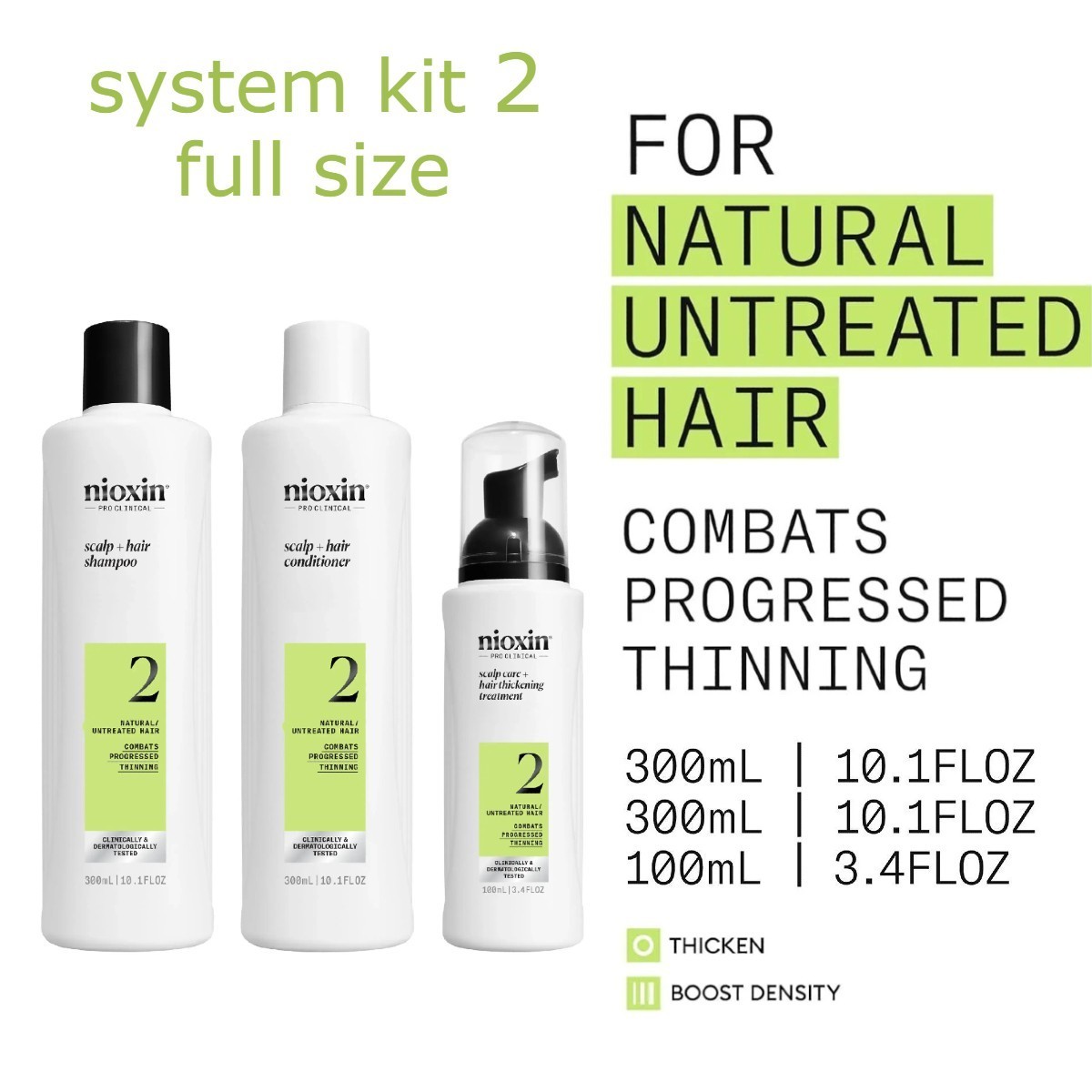 Nioxin Scalp + Hair Thickening System 2 KIT (Full Size)-free shipping_g