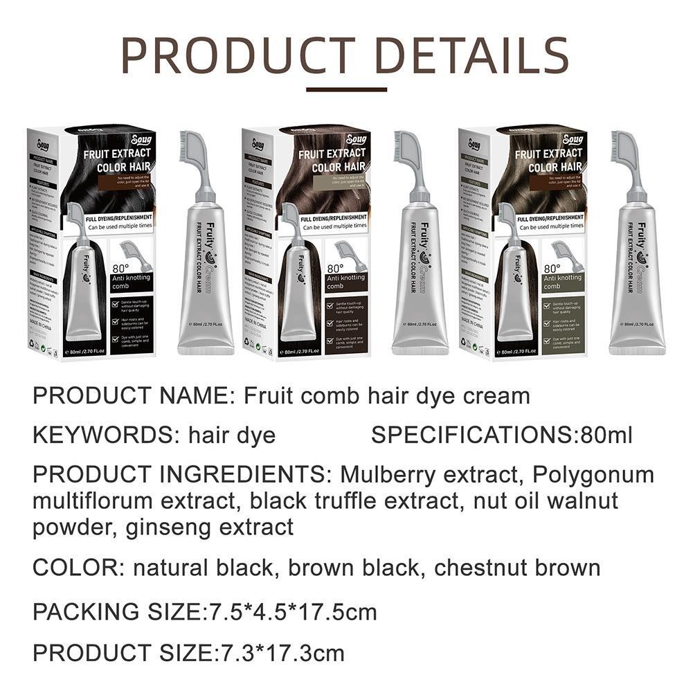 Dyeing Fruit Cream with Comb Fruit Hair Dye Plant extract dye hair C5E5