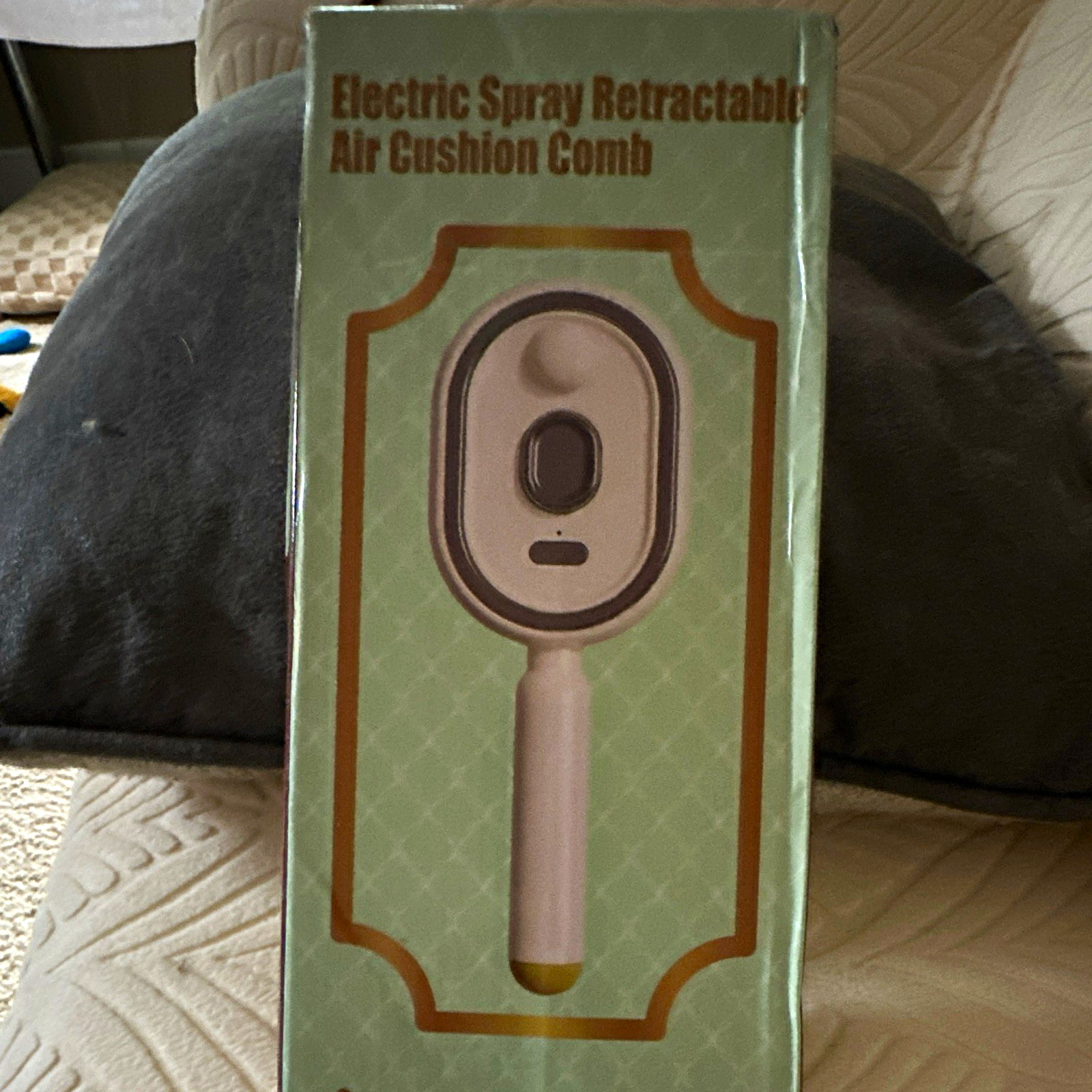 Electric Spray Retractable Cushion Hair Brush, Oval White Plastic 10 in