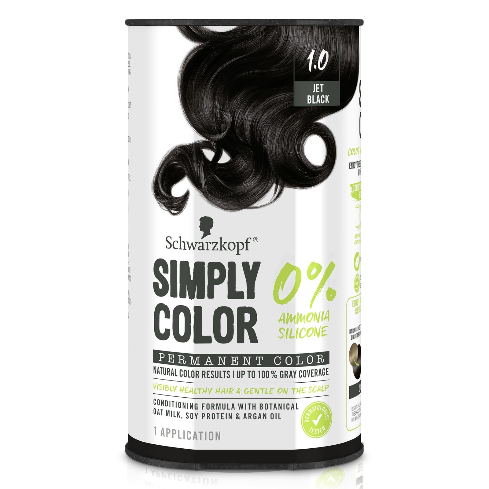 Schwarzkopf Simply Color 1.0 Jet Black Permanent 4 Piece Set,