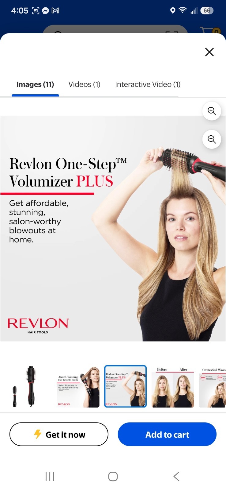 Revlon One-Step Volumizer Plus 2.4 in Barrel Hair Dryer Ionic Tech Black/Red